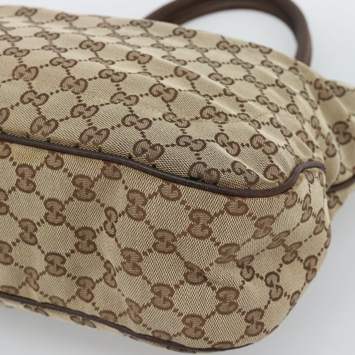 GUCCI GG Canvas Hand Bag Beige Gold 145818 Auth mr2688