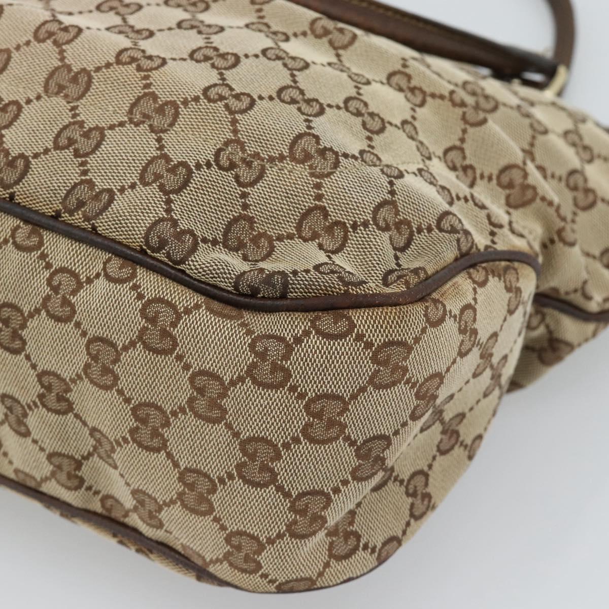 GUCCI GG Canvas Hand Bag Beige Gold 145818 Auth mr2688