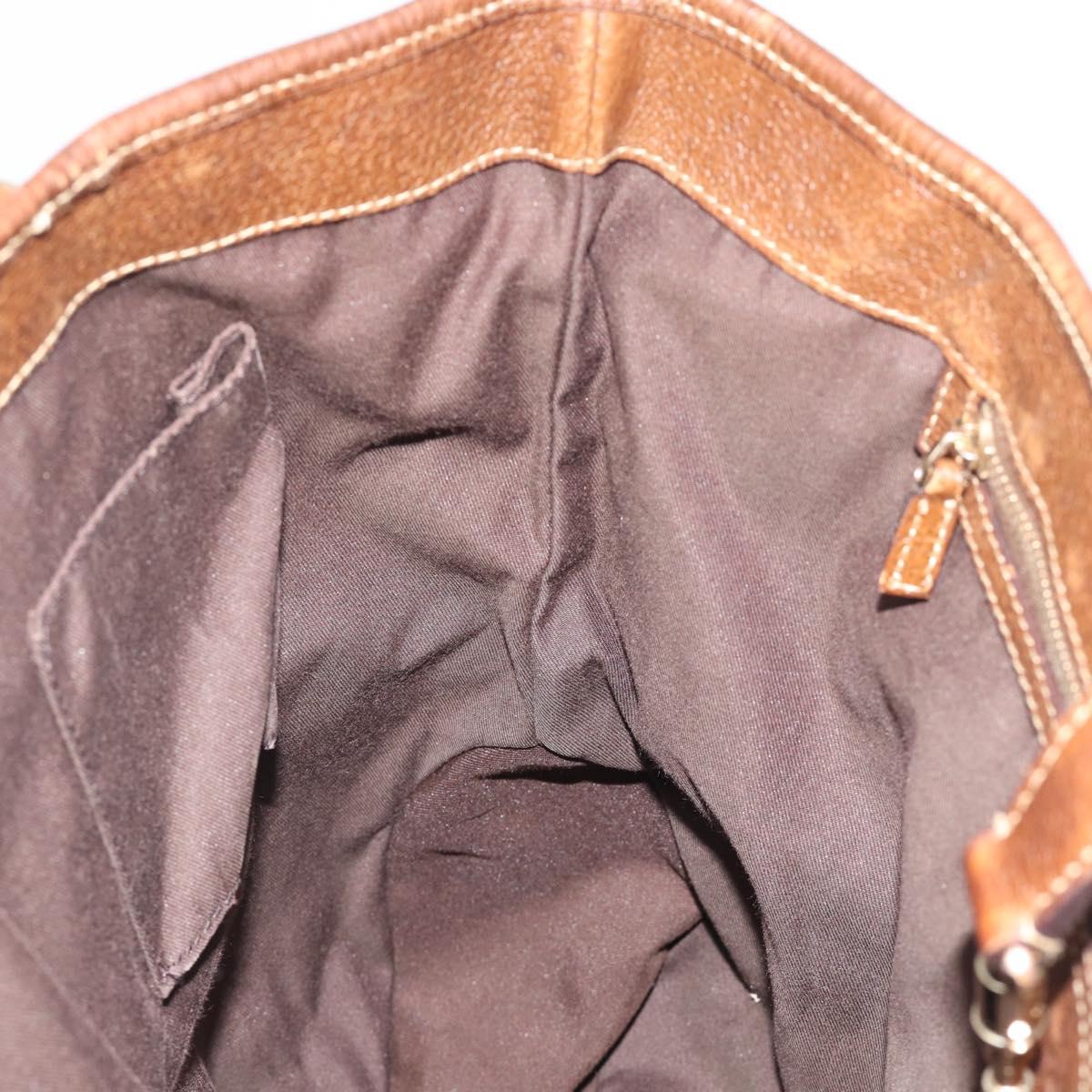 GUCCI GG Canvas Hand Bag Beige Gold 145818 Auth mr2688