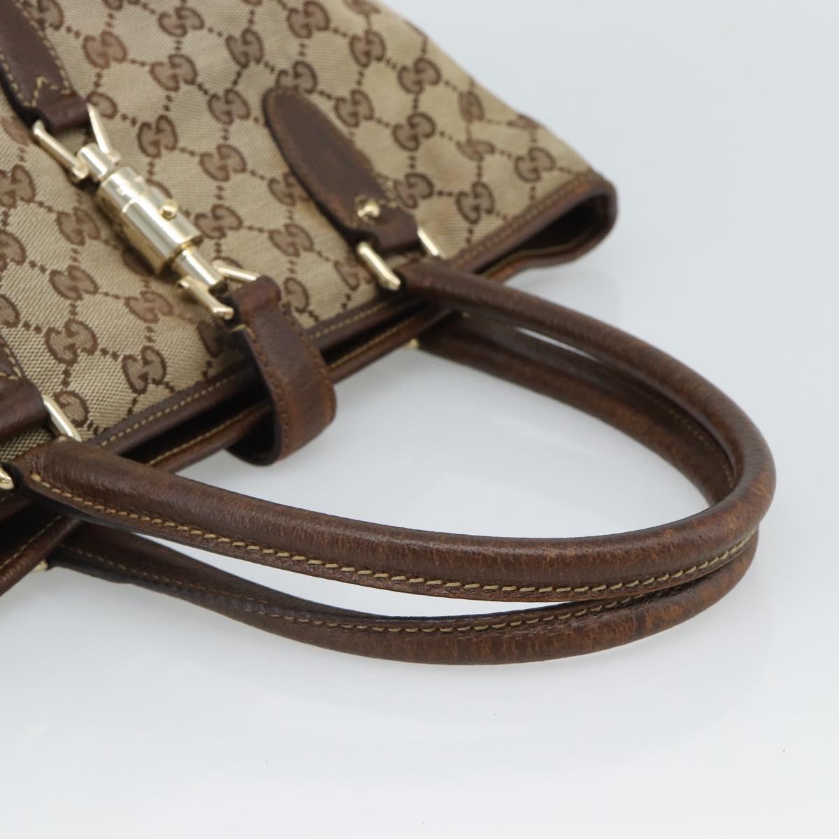 GUCCI GG Canvas Hand Bag Beige Gold 145818 Auth mr2688