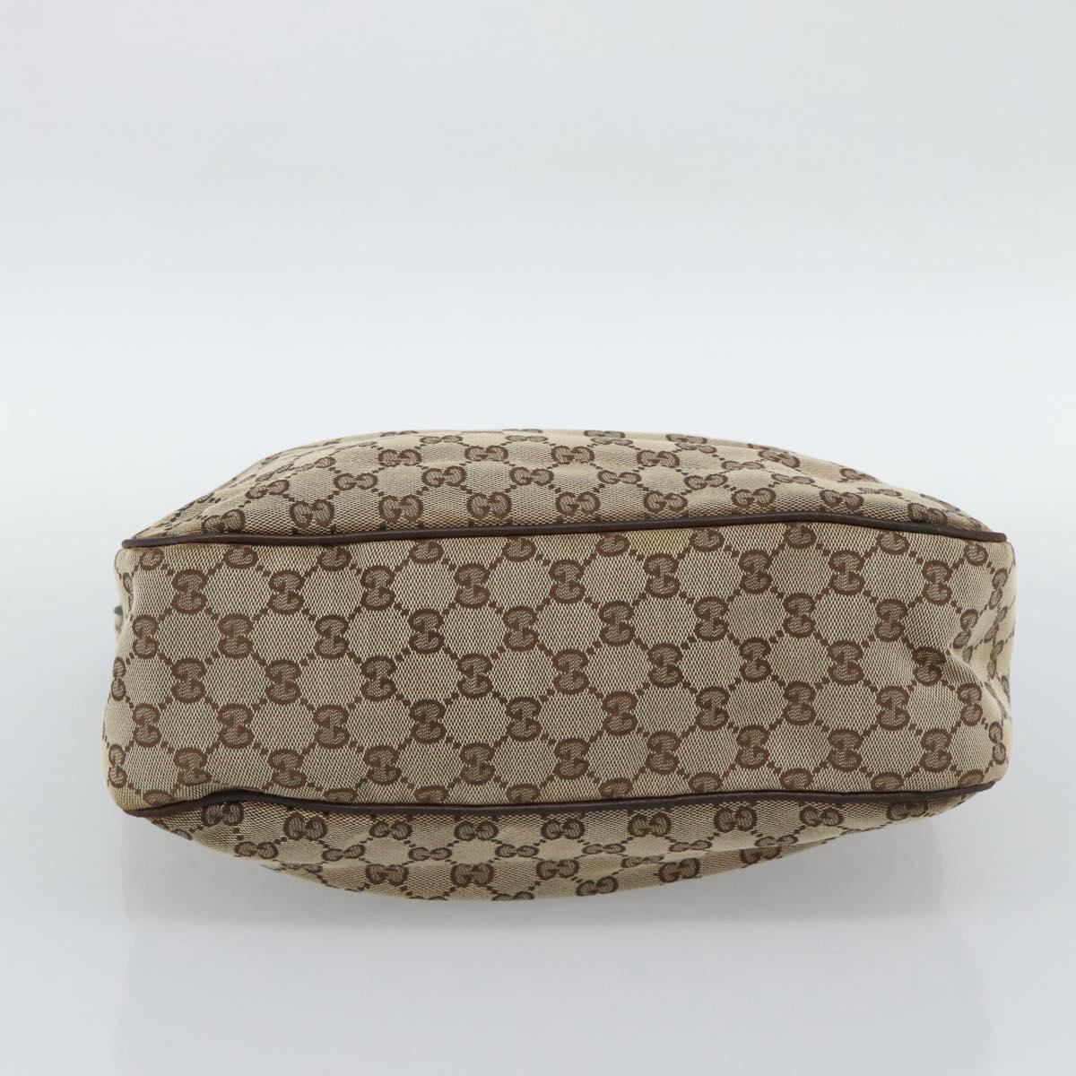GUCCI GG Canvas Hand Bag Beige Gold 145818 Auth mr2688
