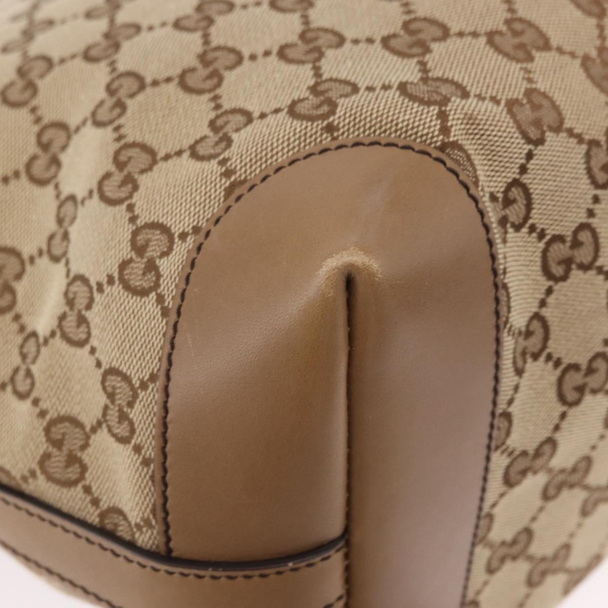 GUCCI GG Canvas Tote Bag Beige Gold 247209 Auth mr2690A