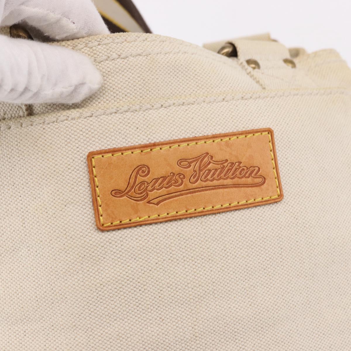 LOUIS VUITTON Cruise line Glove shopper MM Bag Canvas Beige M95114 Auth mr2692A