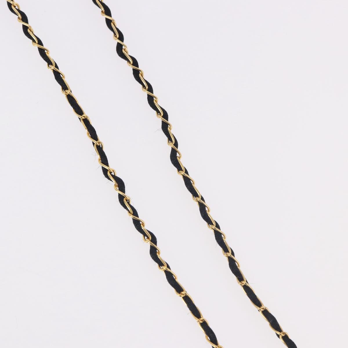 CHANEL Perfume Necklace Metal Gold CC Auth mr2694