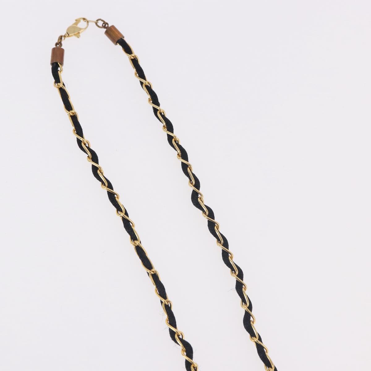 CHANEL Perfume Necklace Metal Gold CC Auth mr2694