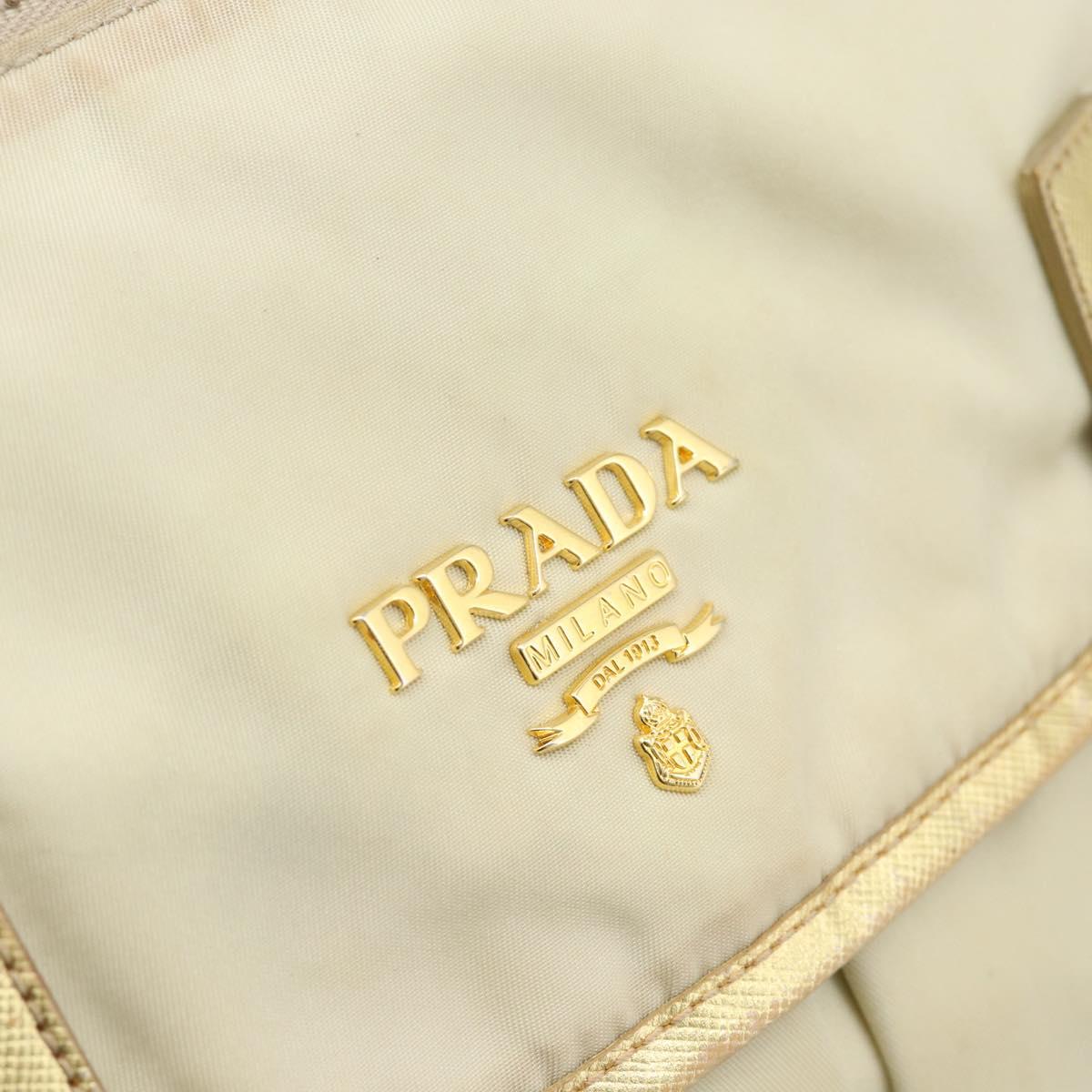 PRADA Shoulder Bag Nylon Gold Auth mr2696