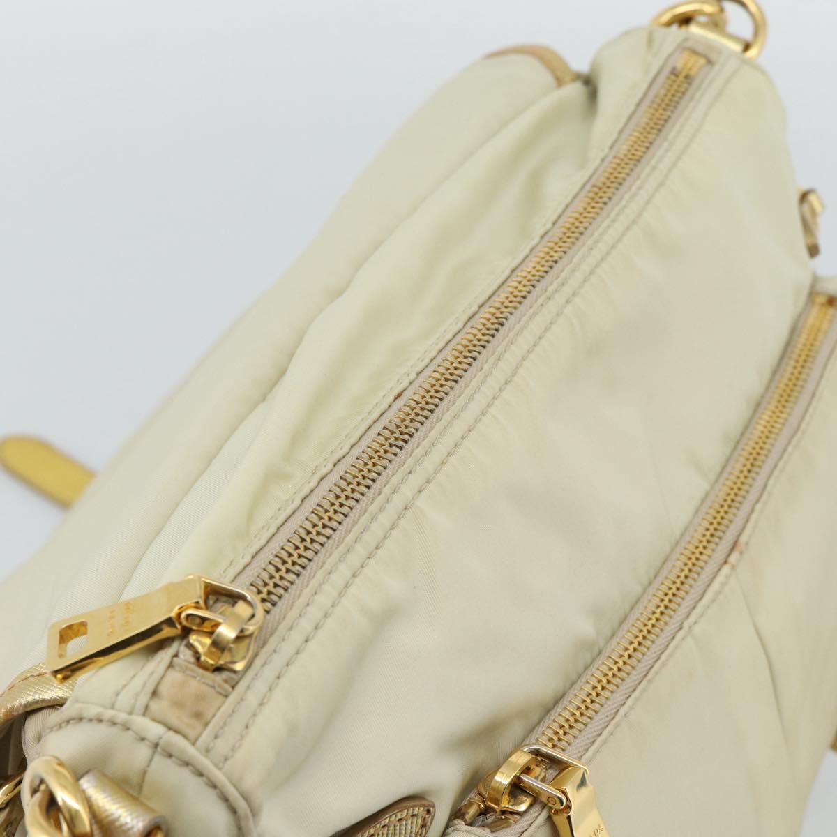 PRADA Shoulder Bag Nylon Gold Auth mr2696