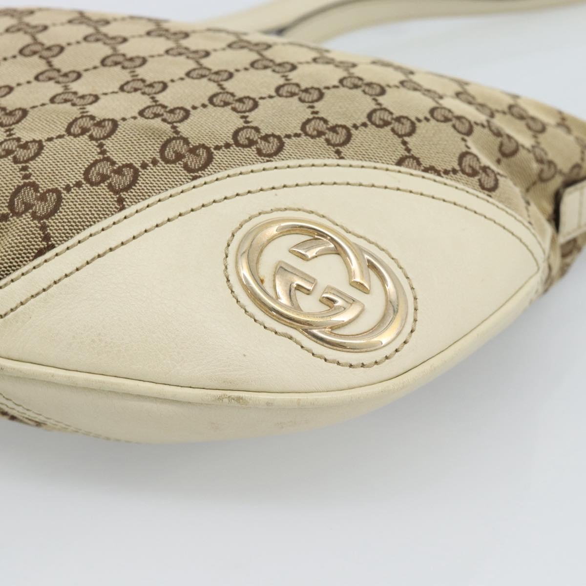 GUCCI GG Canvas Newbrit Shoulder Bag Beige Gold 169998 Auth mr2699A