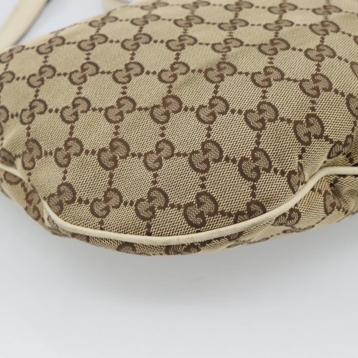 GUCCI GG Canvas Newbrit Shoulder Bag Beige Gold 169998 Auth mr2699A