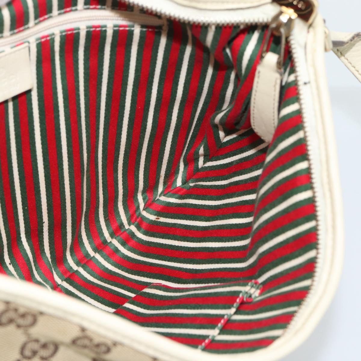 GUCCI GG Canvas Newbrit Shoulder Bag Beige Gold 169998 Auth mr2699A