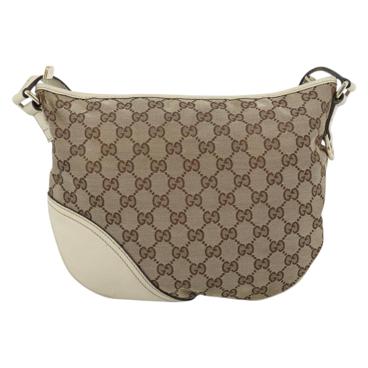 GUCCI GG Canvas Newbrit Shoulder Bag Beige Gold 169998 Auth mr2699A