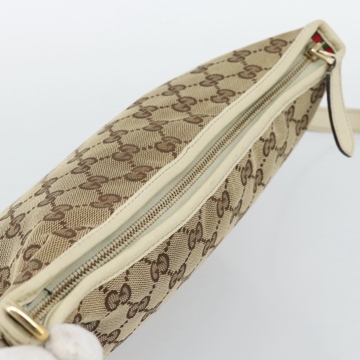 GUCCI GG Canvas Newbrit Shoulder Bag Beige Gold 169998 Auth mr2699A