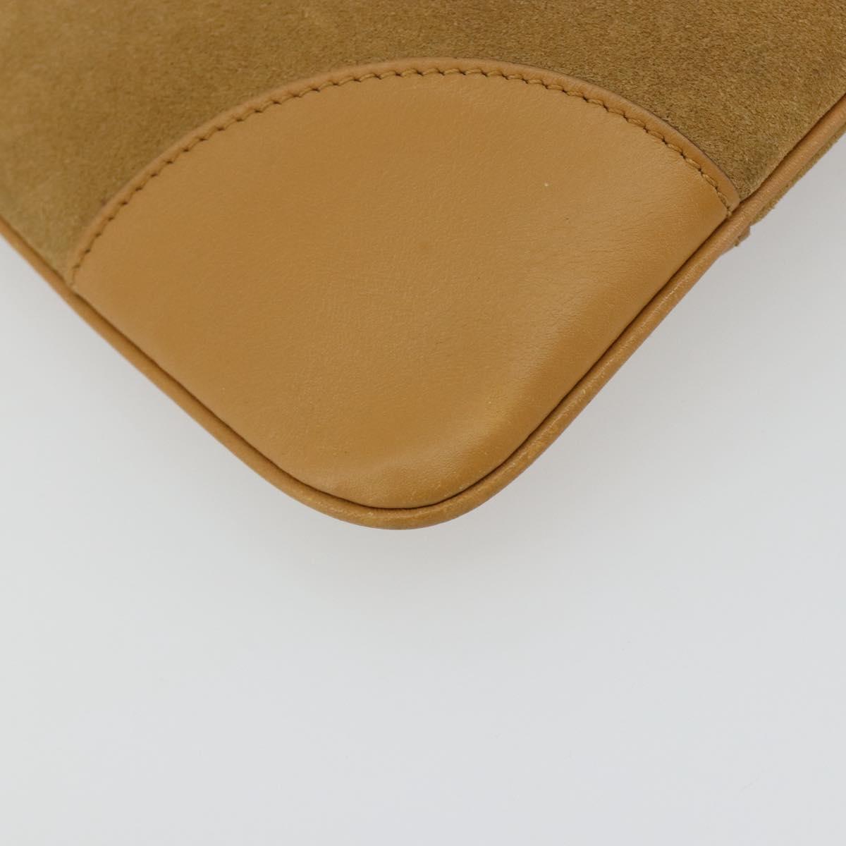 GUCCI Bamboo Shoulder Bag Suede Leather Brown Gold 001 4060 Auth mr2700A