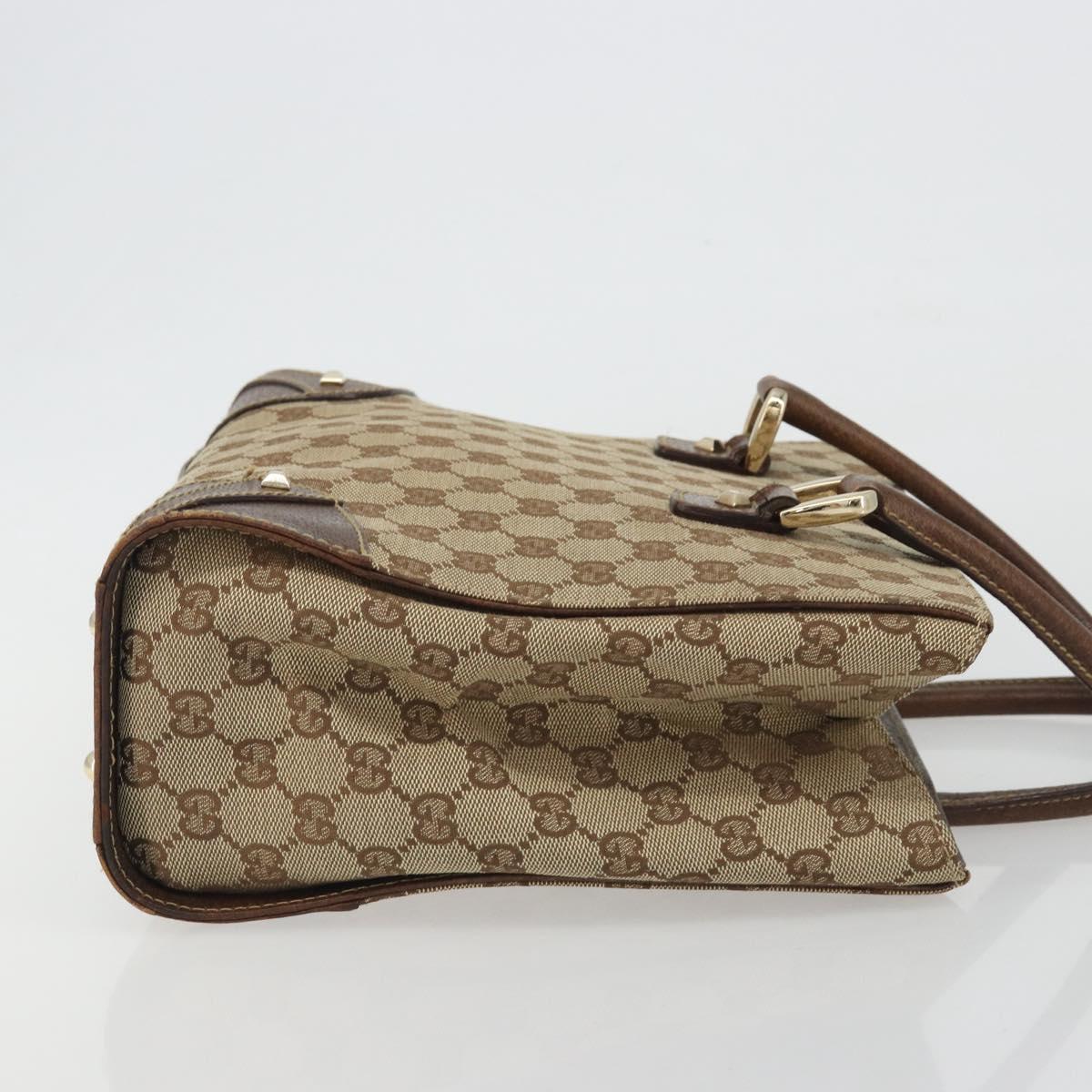 GUCCI GG Canvas Hand Bag Beige Gold 120895 Auth mr2703