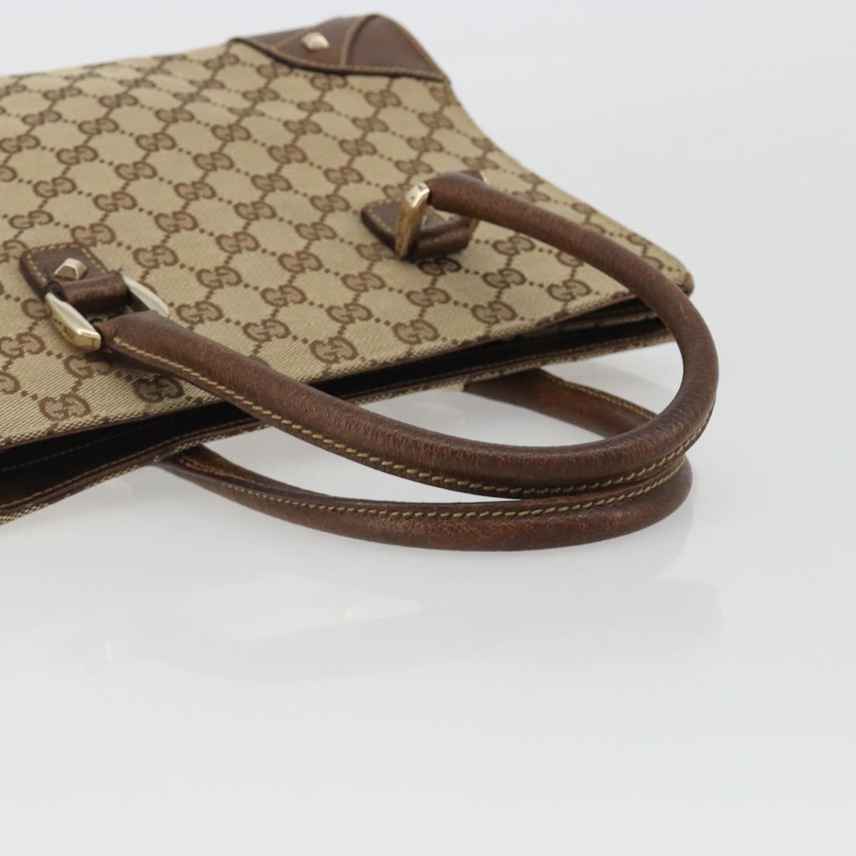 GUCCI GG Canvas Hand Bag Beige Gold 120895 Auth mr2703