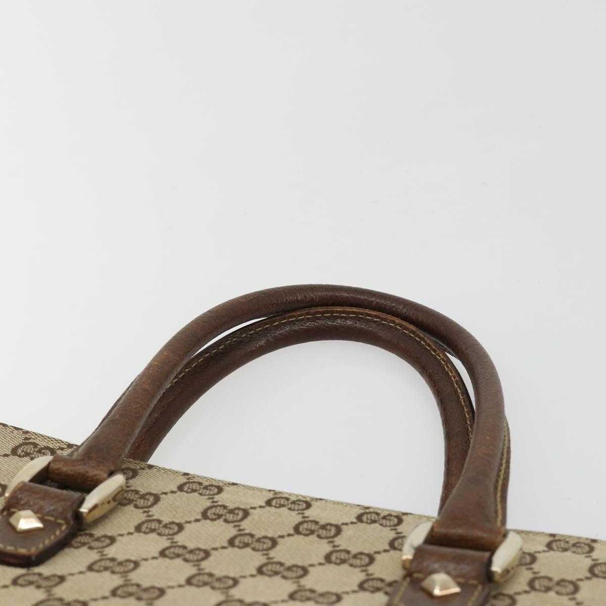 GUCCI GG Canvas Hand Bag Beige Gold 120895 Auth mr2703