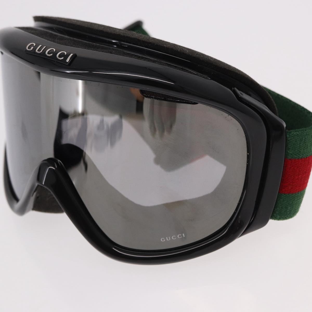 GUCCI Web Sherry Line Ski Goggles plastic Black Auth mr2708