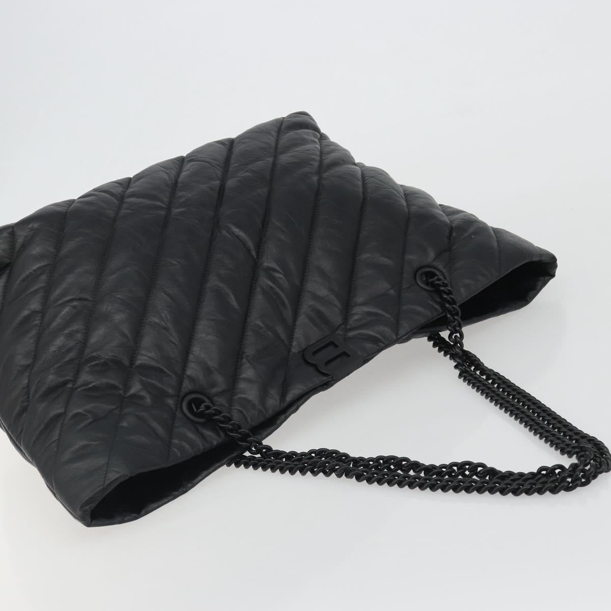 BALENCIAGA Crash Shoulder Bag Leather Black 777856 Auth mr2710V