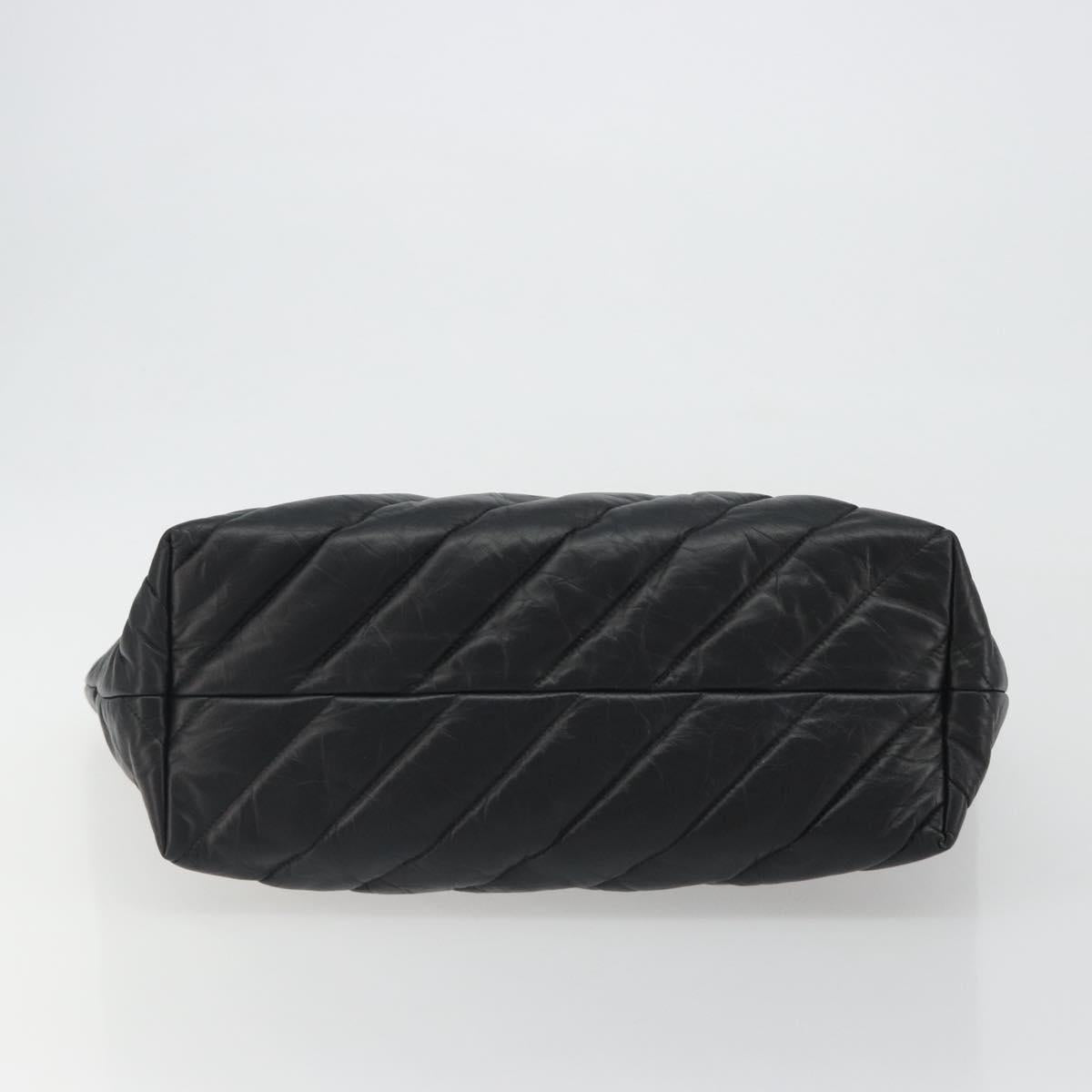 BALENCIAGA Crash Shoulder Bag Leather Black 777856 Auth mr2710V