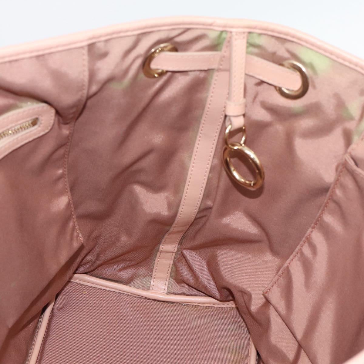 Christian Dior Canage Panarea Tote Bag Coated Canvas Pink Gold Auth mr2712