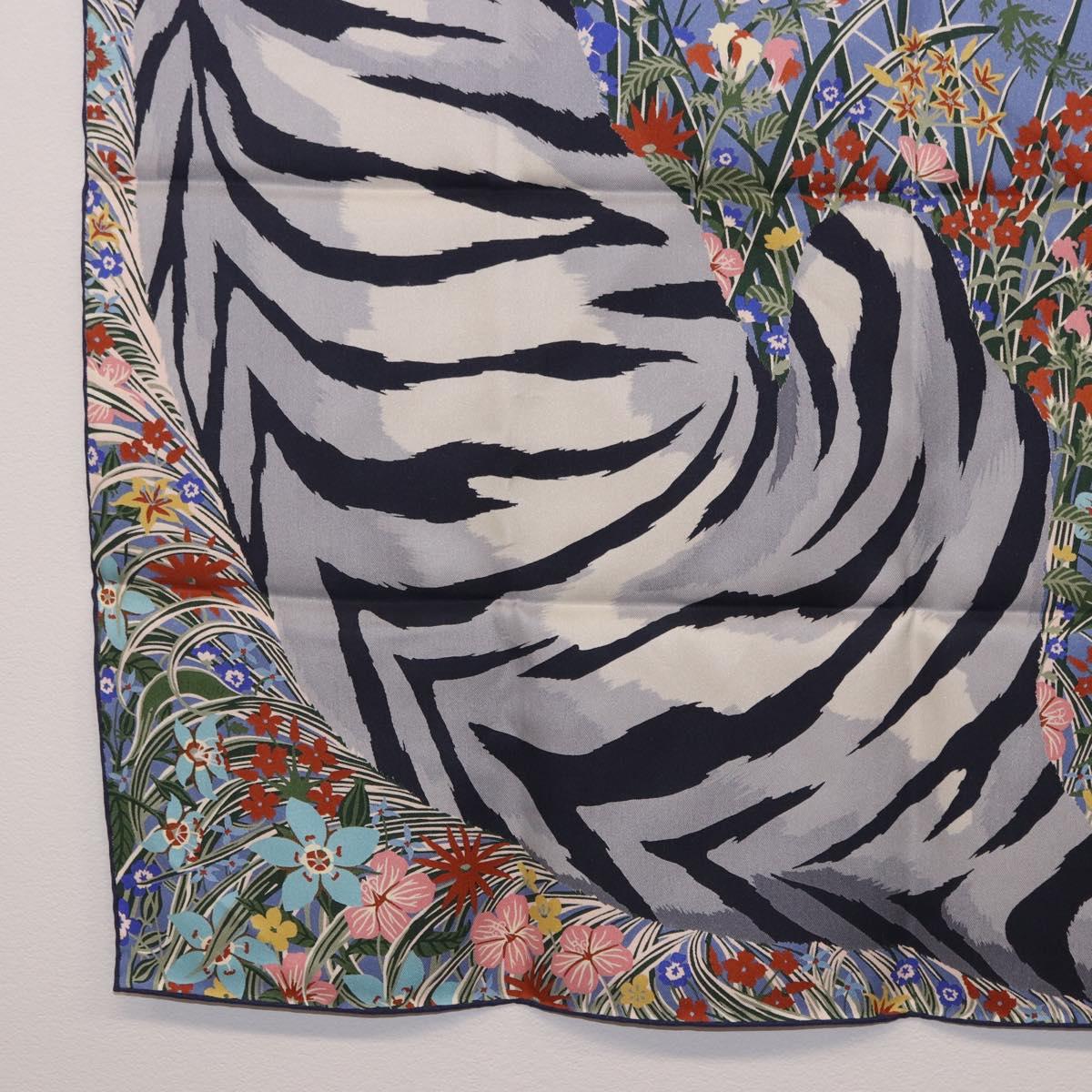 HERMES Carre 70 Scarf ""Tiger"" Silk Red Auth mr2714M