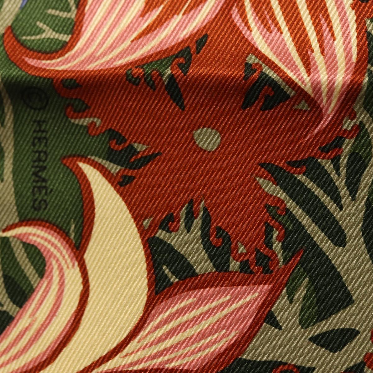 HERMES Carre 70 Scarf ""Tiger"" Silk Red Auth mr2714M