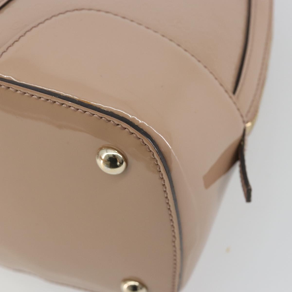 GUCCI Micro GG Canvas Guccissima Bag Patent Leather 2way Pink Beige Auth mr2719