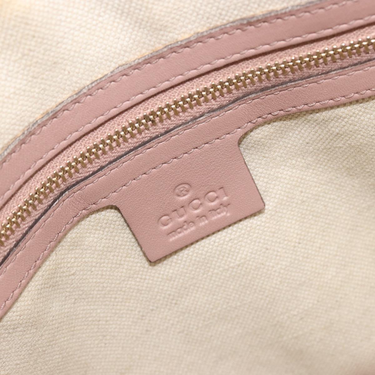 GUCCI Micro GG Canvas Guccissima Bag Patent Leather 2way Pink Beige Auth mr2719