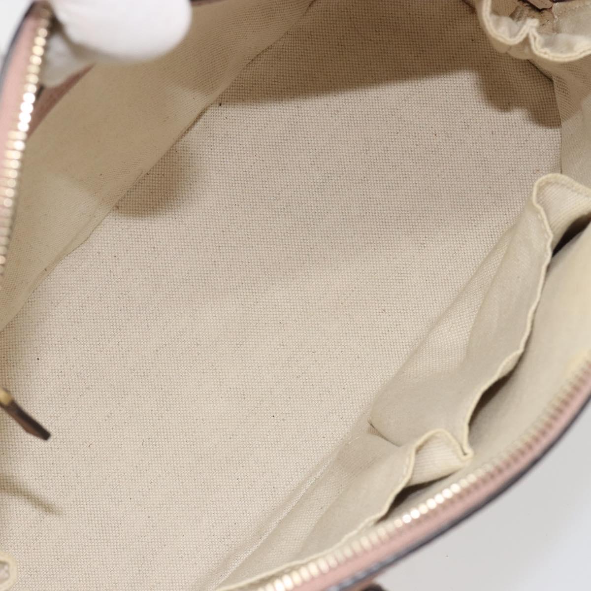 GUCCI Micro GG Canvas Guccissima Bag Patent Leather 2way Pink Beige Auth mr2719