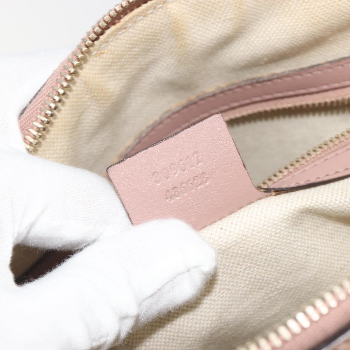 GUCCI Micro GG Canvas Guccissima Bag Patent Leather 2way Pink Beige Auth mr2719