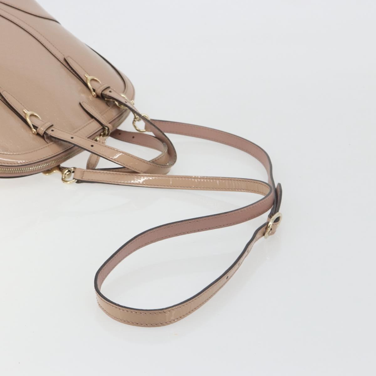 GUCCI Micro GG Canvas Guccissima Bag Patent Leather 2way Pink Beige Auth mr2719