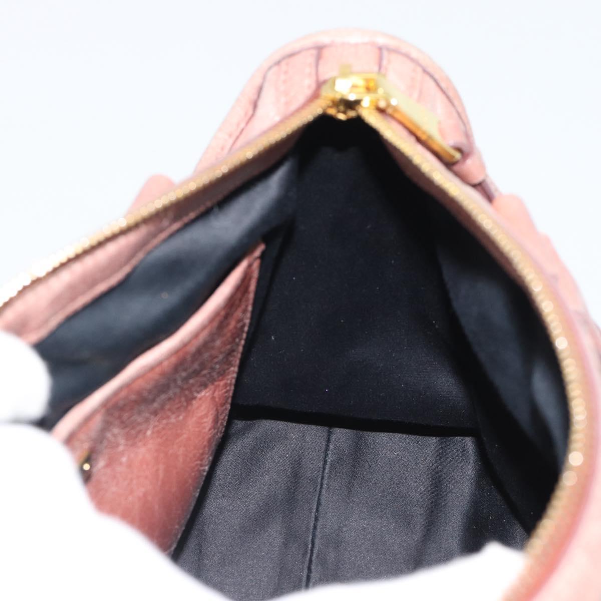 Miu Miu Hand Bag Leather Pink Gold Auth mr2722