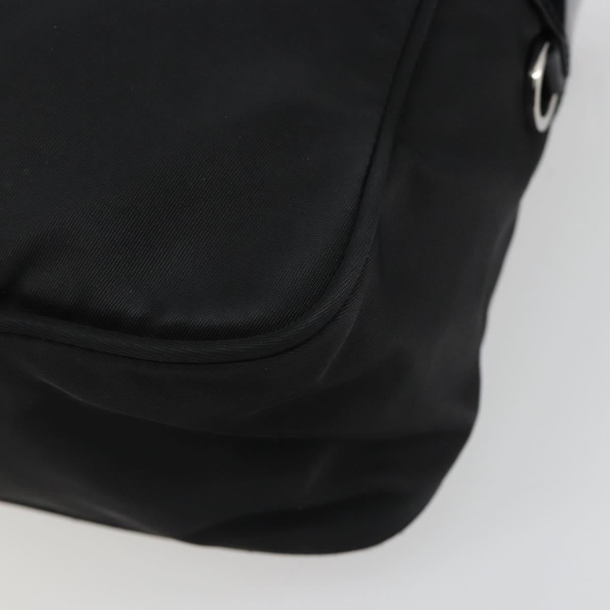 PRADA Shoulder Bag Nylon Black Silver Auth mr2725A