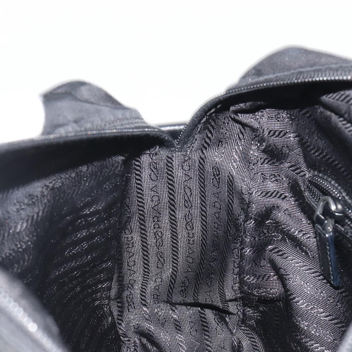PRADA Shoulder Bag Nylon Black Silver Auth mr2725A
