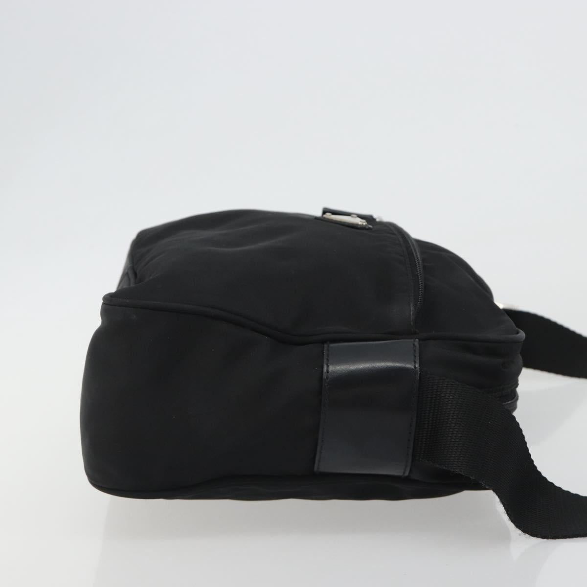 PRADA Shoulder Bag Nylon Black Silver Auth mr2725A