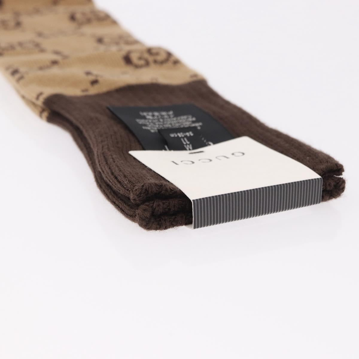 GUCCI Socks Cotton Set of 4 Pairs Beige Brown Navy Auth mr2726
