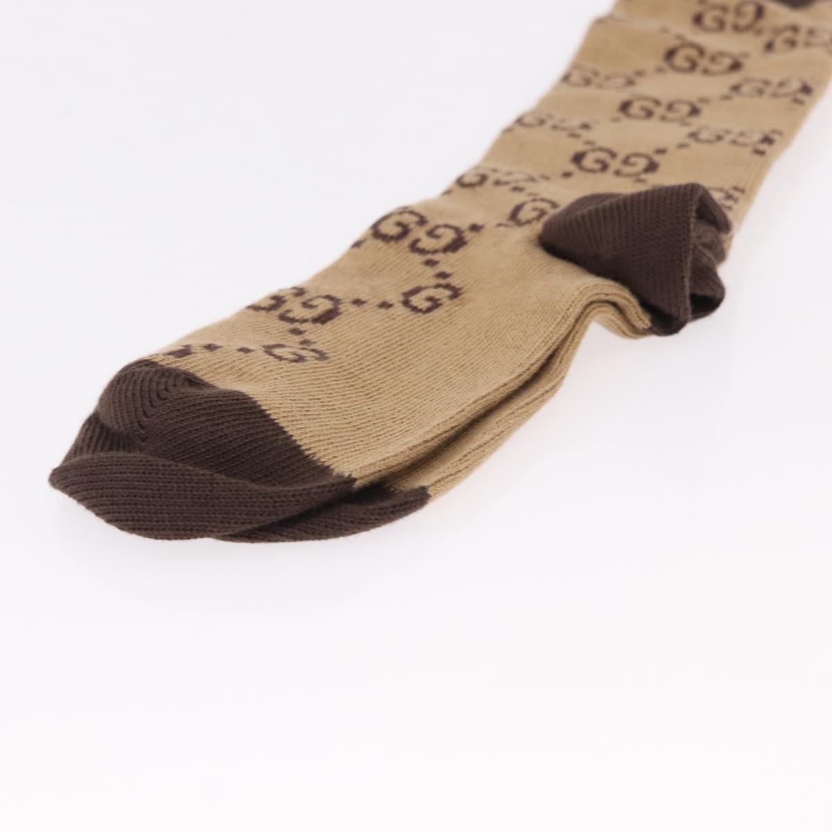 GUCCI Socks Cotton Set of 4 Pairs Beige Brown Navy Auth mr2726