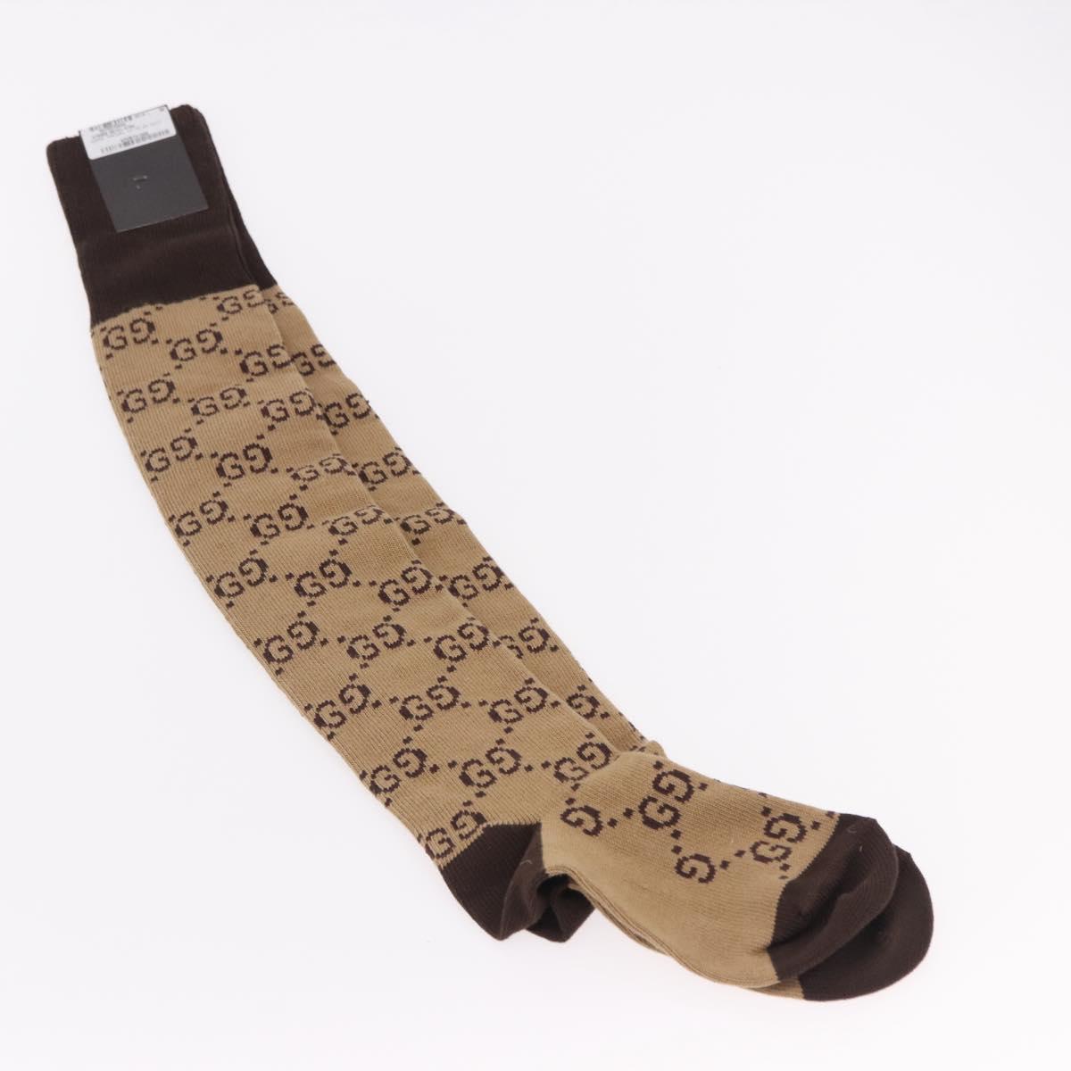 GUCCI Socks Cotton Set of 4 Pairs Beige Brown Navy Auth mr2726