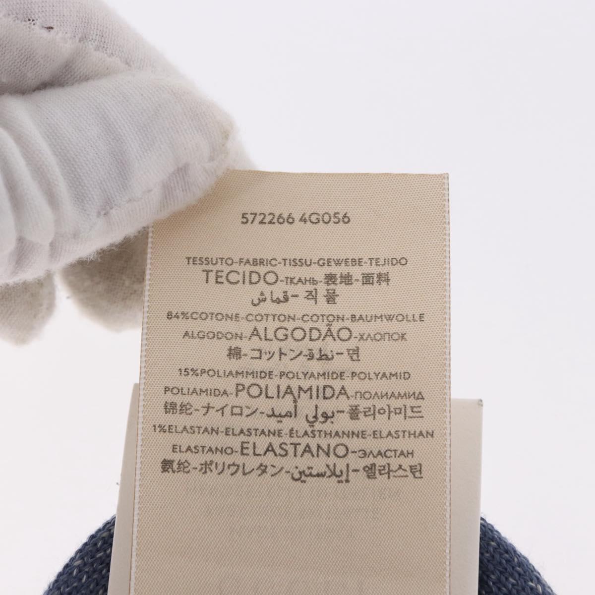GUCCI Socks Cotton Set of 4 Pairs Beige Brown Navy Auth mr2726