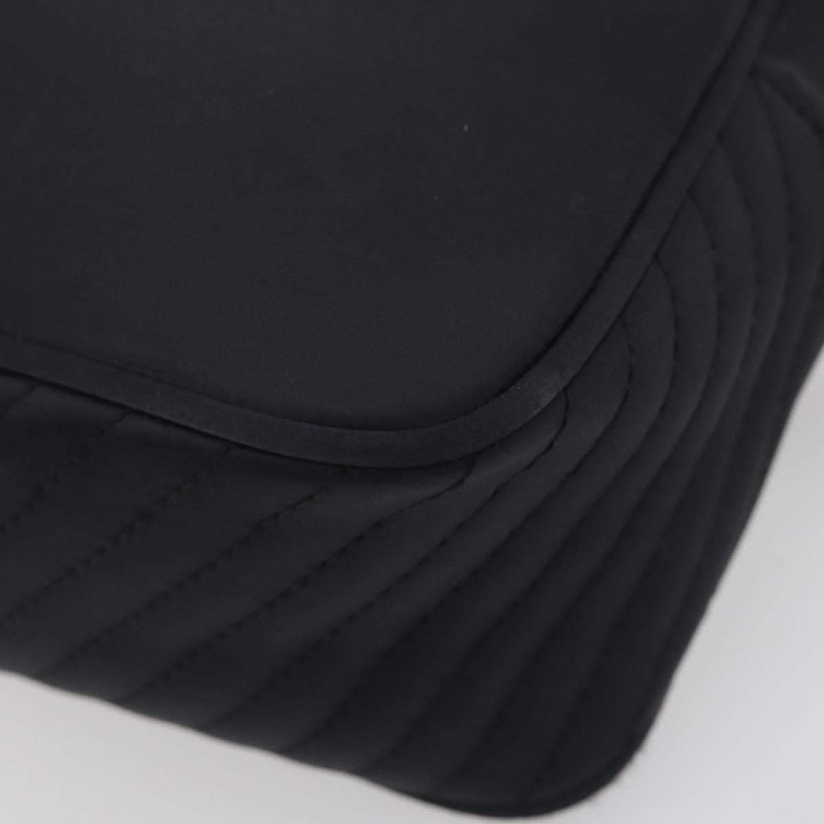 SAINT LAURENT Hand Bag Nylon Black Gold Auth mr2728