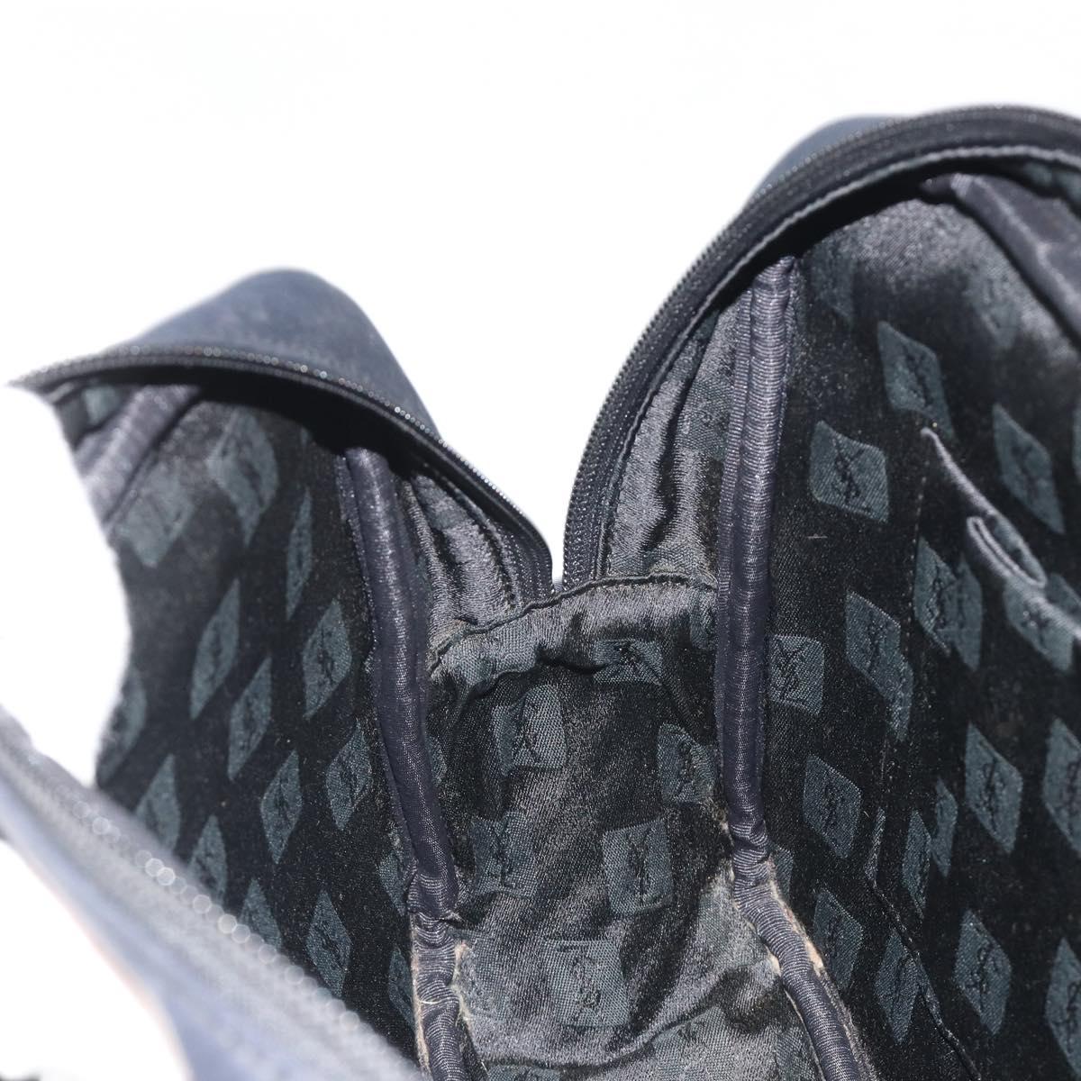 SAINT LAURENT Hand Bag Nylon Black Gold Auth mr2728