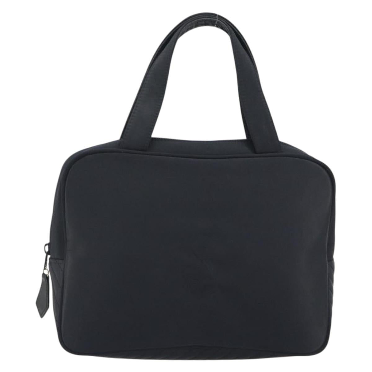 SAINT LAURENT Hand Bag Nylon Black Gold Auth mr2728