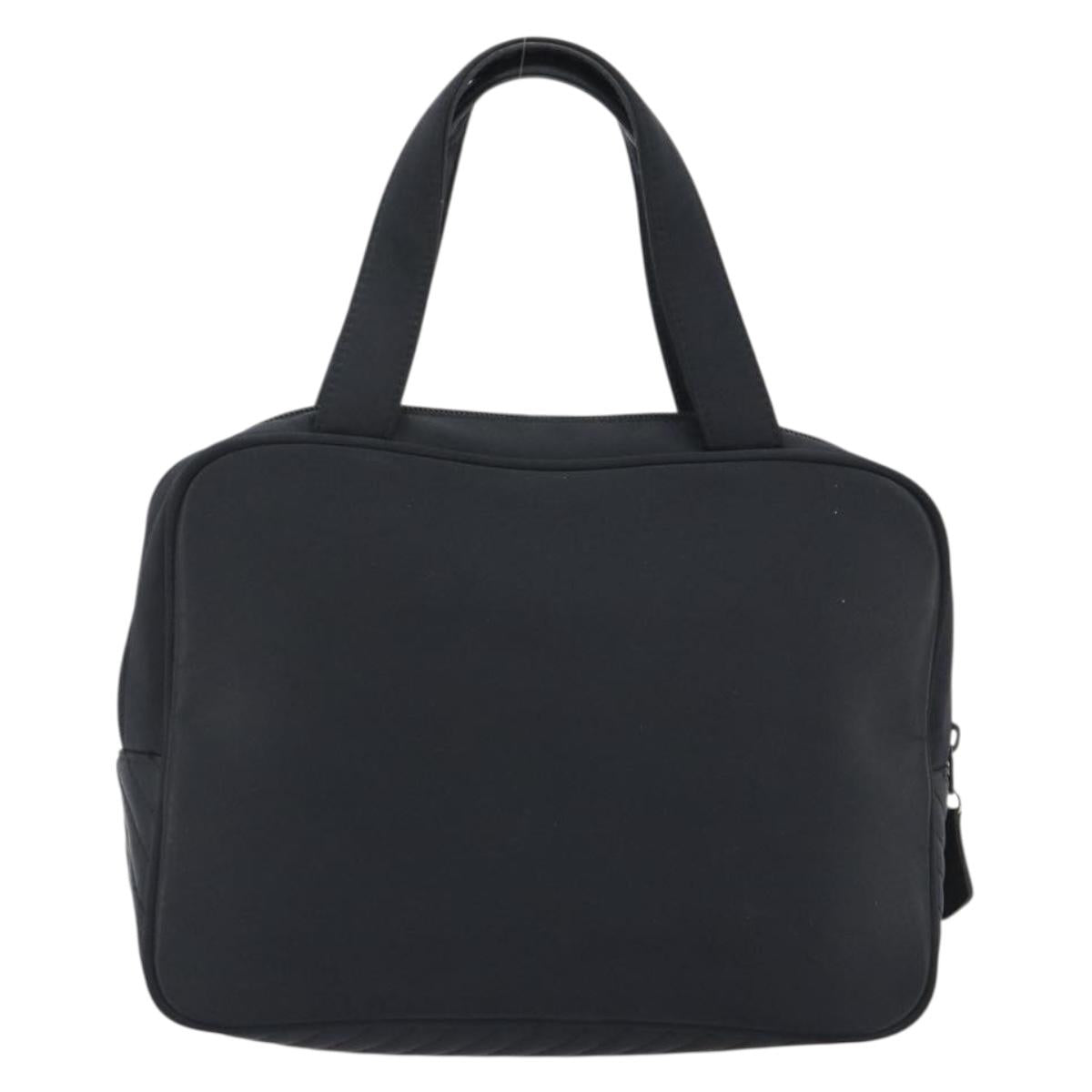 SAINT LAURENT Hand Bag Nylon Black Gold Auth mr2728