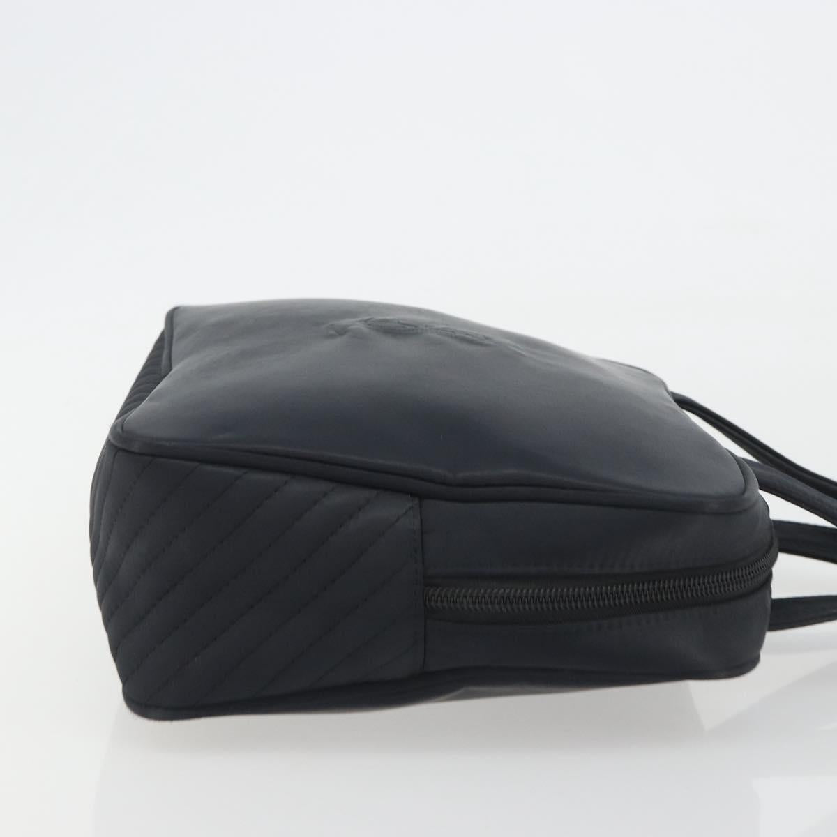 SAINT LAURENT Hand Bag Nylon Black Gold Auth mr2728