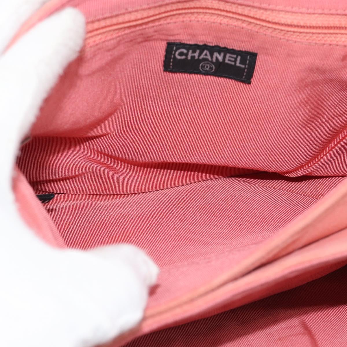 CHANEL Choco Bar 2.55 Chain Shoulder Bag Suede Pink Silver CC Auth mr2730