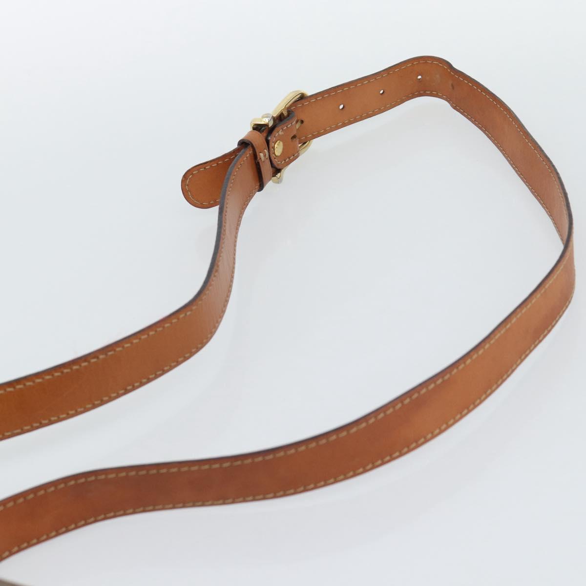 CELINE Macadam Canvas Shoulder Bag PVC Leather Brown Gold Auth mr2732