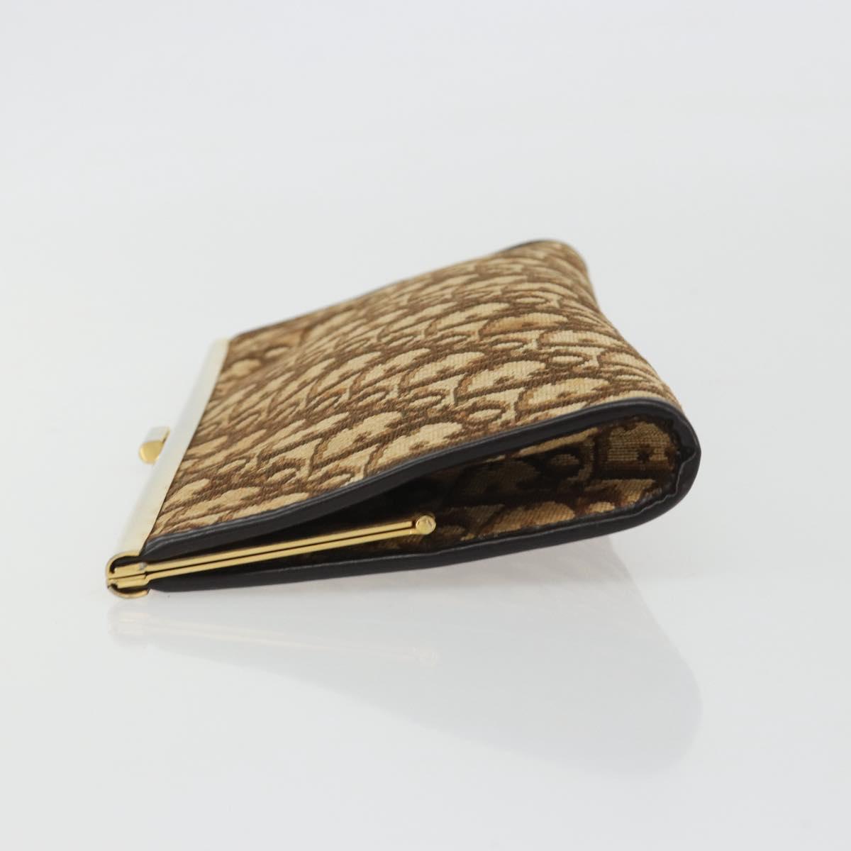 Christian Dior Trotter Canvas Clutch Bag Brown Gold Auth mr2734A