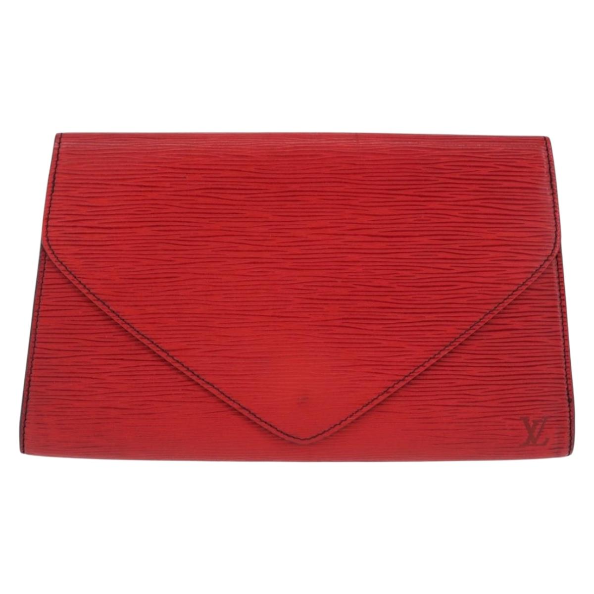 LOUIS VUITTON Epi Art Deco Clutch Bag Red M52637 LV Auth mr2738