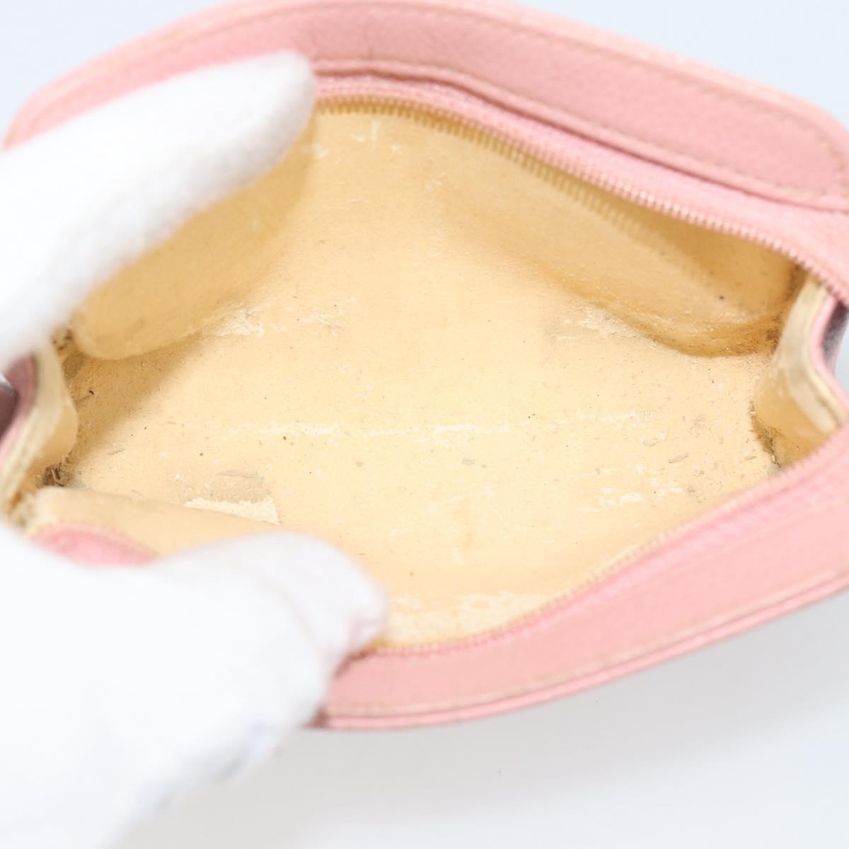CHANEL Pouch Caviar Skin Pink Gold CC Auth mr2739