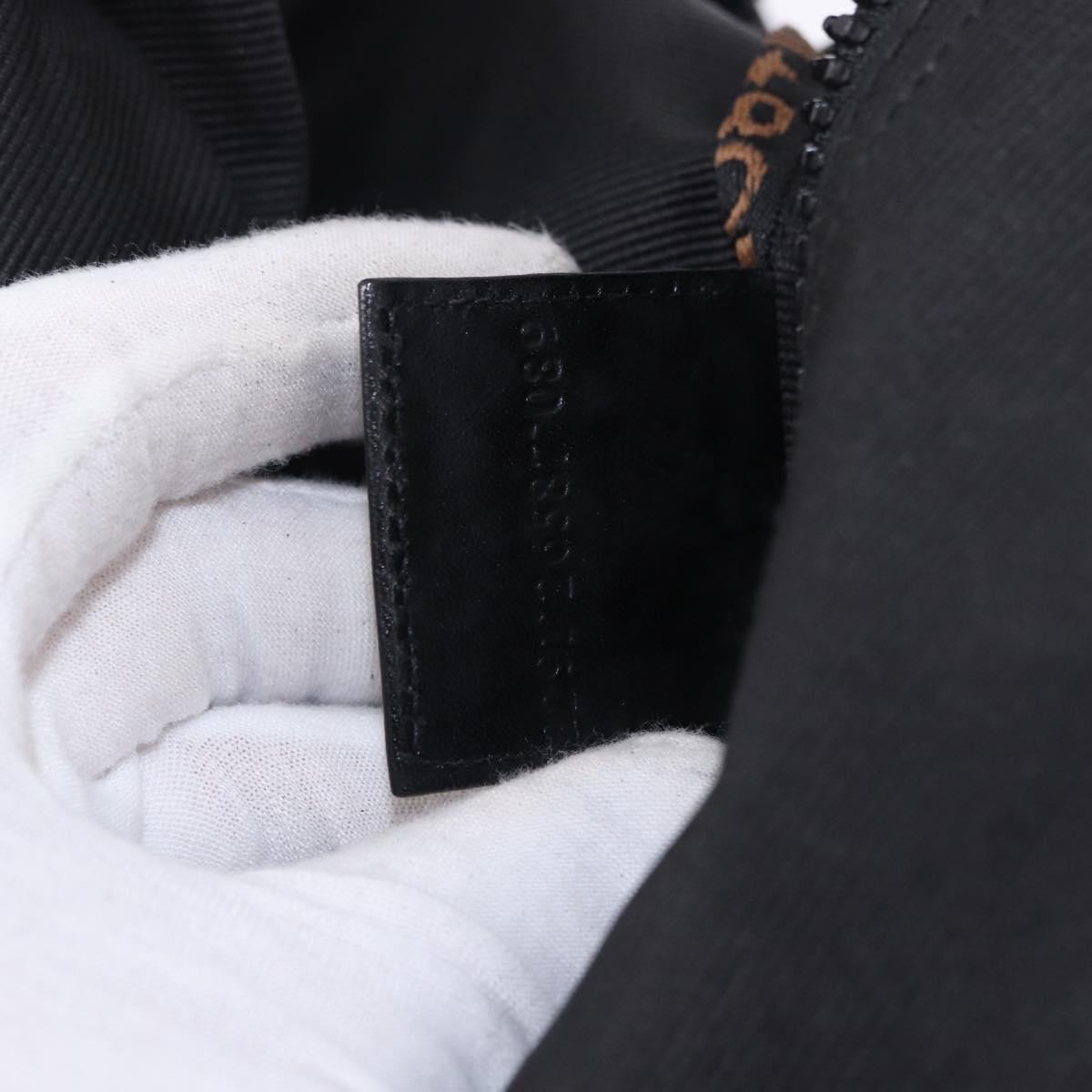 FENDI Shoulder Bag Canvas Black Gold Auth mr2741